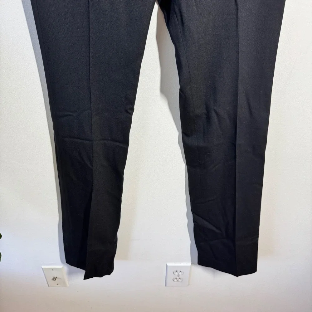 Tory Burch Black Wool Blend Straight Leg Dress Pants Size 4 Professional Trouser